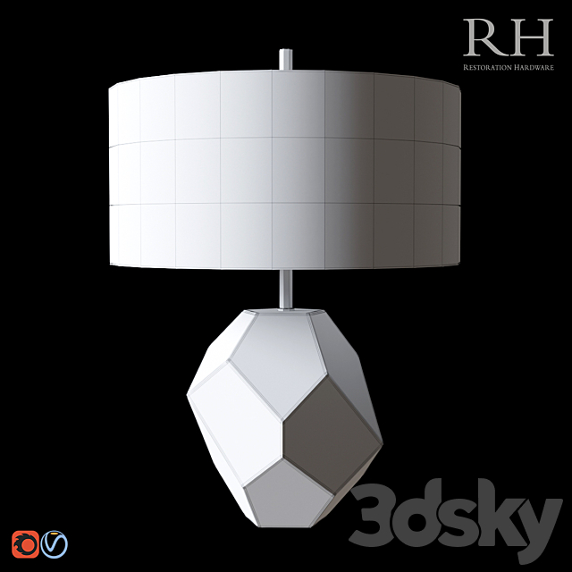 RH FACETED TABLE LAMP 3DS Max Model - thumbnail 2