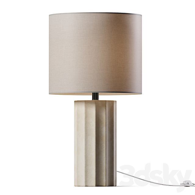 Ribbed Concrete Finish Table Lamp 3ds Max - thumbnail 1