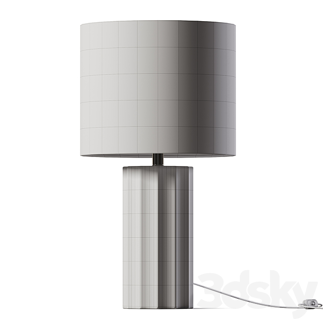 Ribbed Concrete Finish Table Lamp 3ds Max - thumbnail 2