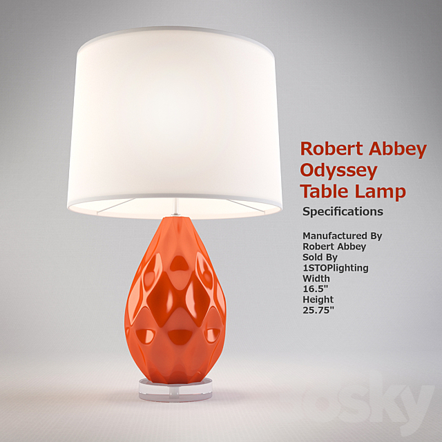 Robert Abbey Odyssey Table Lamp 3DSMax File - thumbnail 1