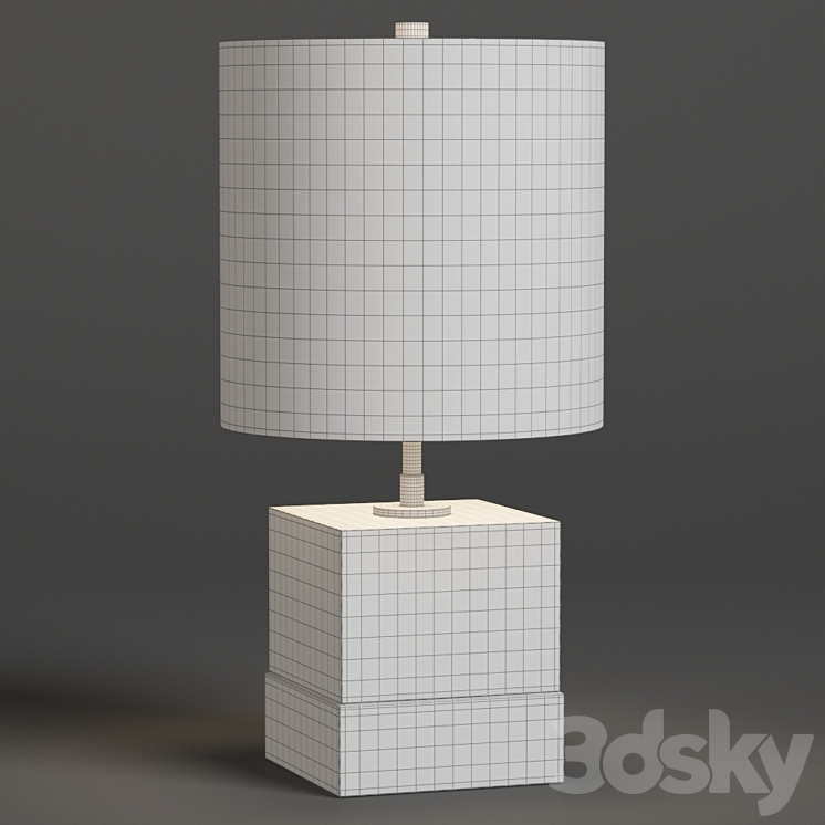 Rockport Marble and Brass Square Accent Table Lamp 3DS Max - thumbnail 2