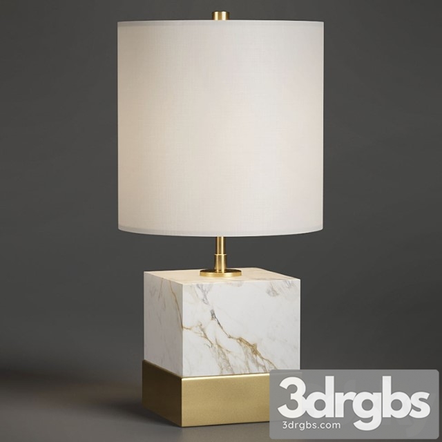 Rockport Marble and Brass Square Accent Table Lamp 3dsmax Download - thumbnail 1