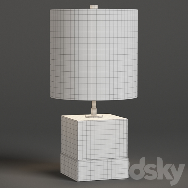 Rockport Marble and Brass Square Accent Table Lamp 3DSMax File - thumbnail 2