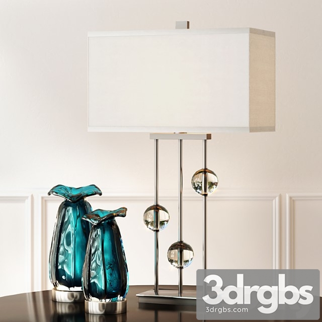 Rodeshia table lamp and gabriela vases 3dsmax Download - thumbnail 1