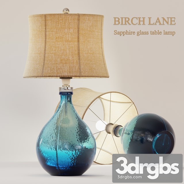 Sapphire Glass Table Lamp 3dsmax Download - thumbnail 1