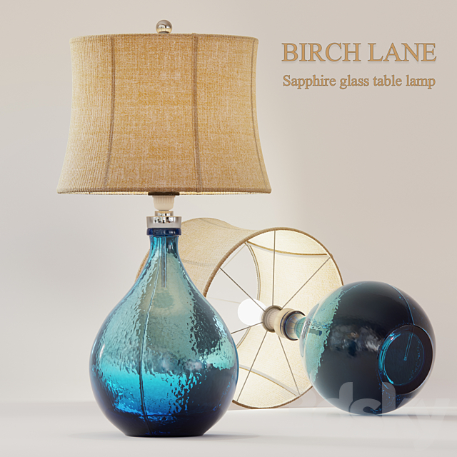 Sapphire Glass Table Lamp 3DSMax File - thumbnail 1