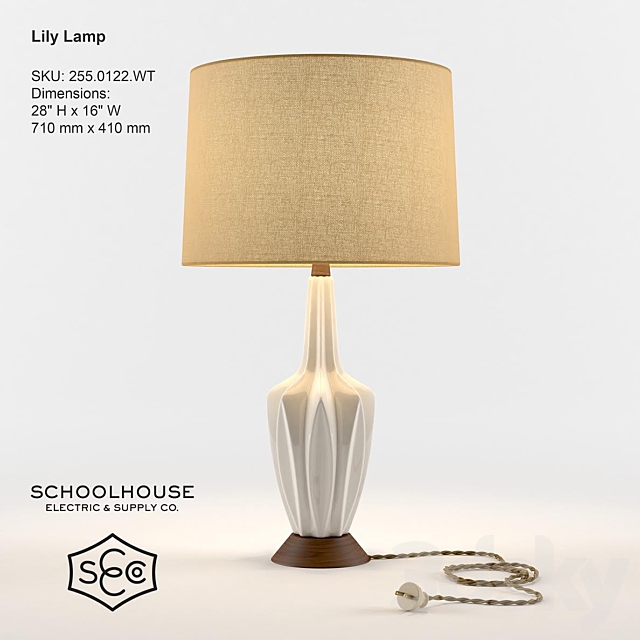 Schoolhouse Electric – Lily Lamp 3DSMax File - thumbnail 1