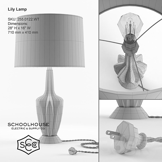 Schoolhouse Electric – Lily Lamp 3DSMax File - thumbnail 2