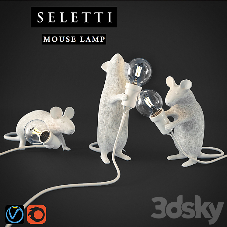 SELETTI Mouse Lamps 3DS Max - thumbnail 1