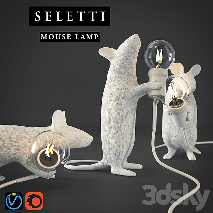 SELETTI Mouse Lamps 3DS Max - thumbnail 2