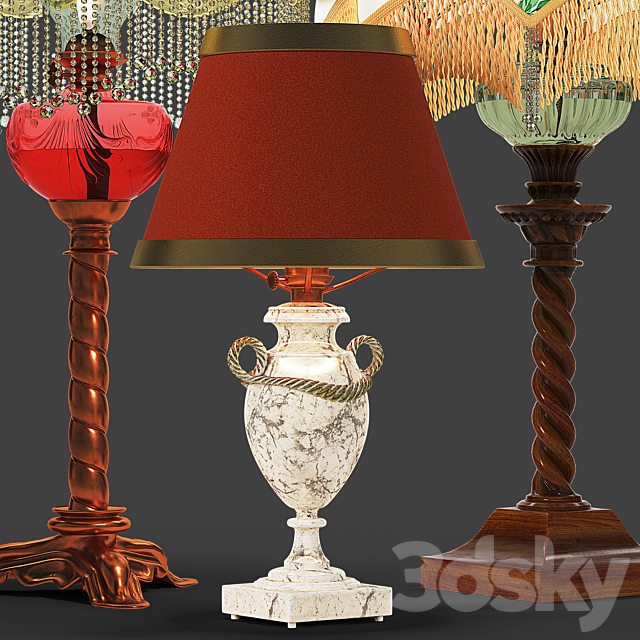 Set of vintage lamps 3DS Max Model - thumbnail 3