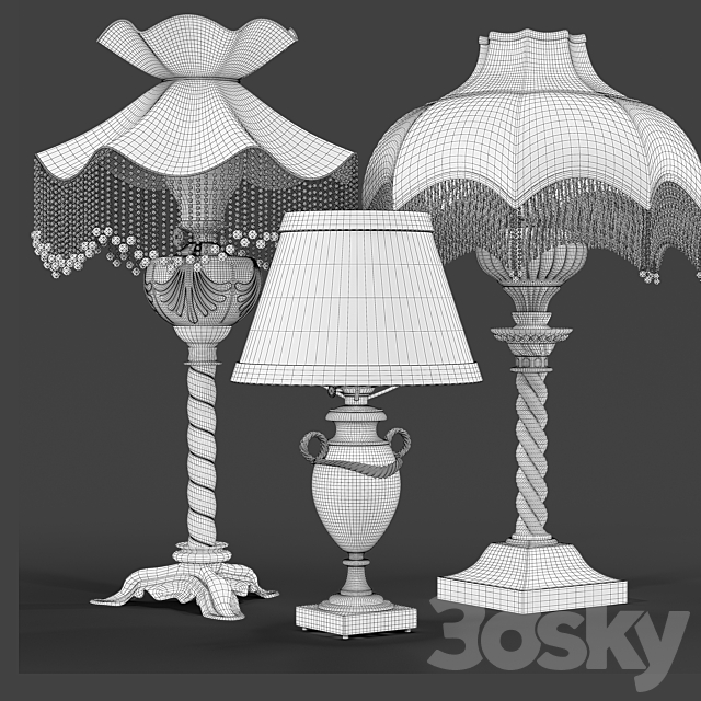 Set of vintage lamps 3DS Max Model - thumbnail 5