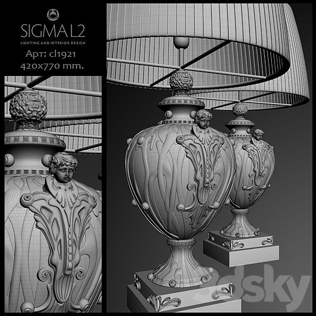 Sigma L2 art.cl1921 – table lamp 3DS Max Model - thumbnail 3