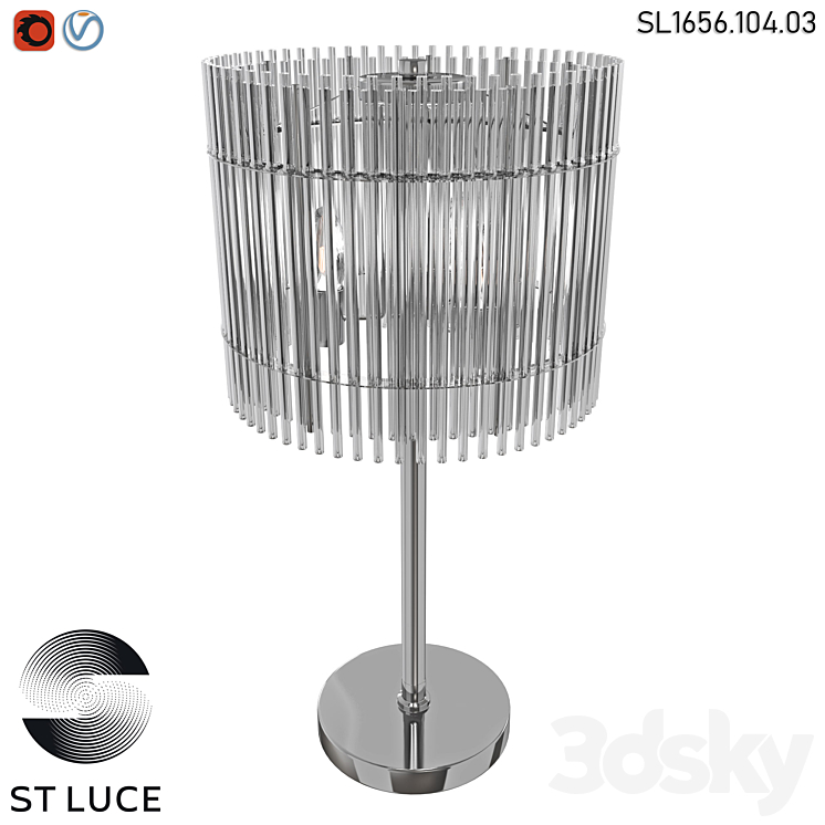 SL1656.104.03 Bedside lamp ST-Luce Nickel\/Clear OM 3DS Max - thumbnail 1