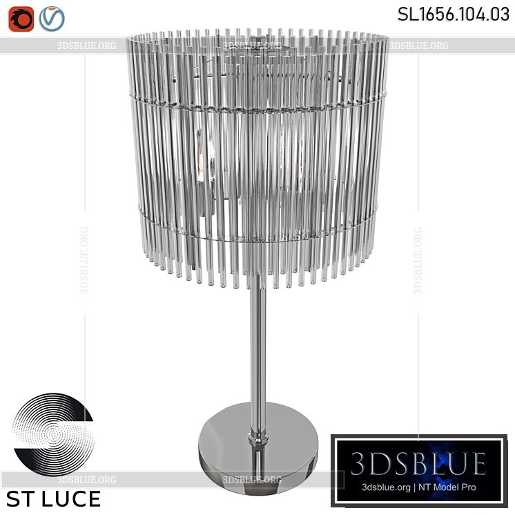 SL1656.104.03 Bedside lamp ST-Luce Nickel\/Clear OM 3DS Max - thumbnail 3