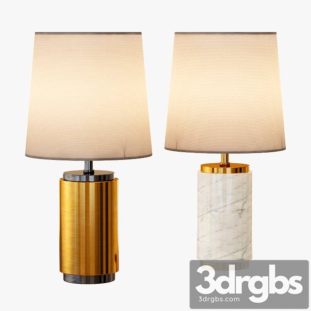 Small Pillar Table Lamp Antique Brass 3dsmax Download - thumbnail 1