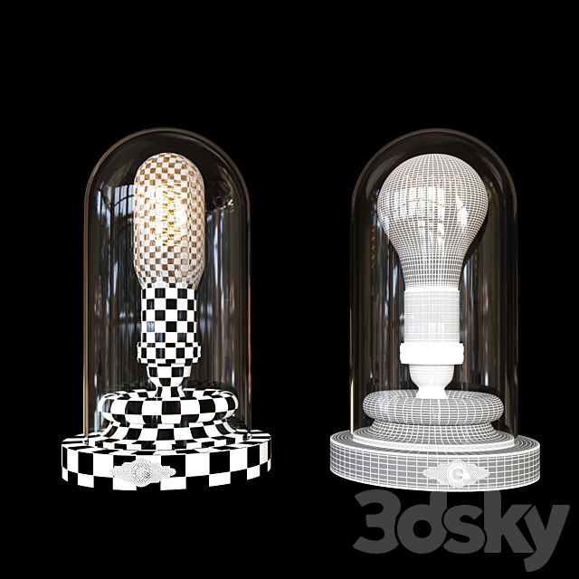 Steampunk Glass Case – Edison Lamp 3DSMax File - thumbnail 3