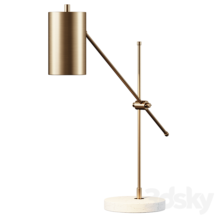 Table lamp Adjustable Antique Task Lamp work lamp 3DS Max Model - thumbnail 1