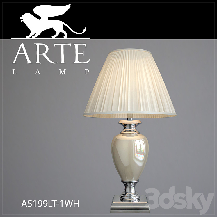 Table lamp Arte Lamp A5199LT-1WH 3DS Max - thumbnail 1