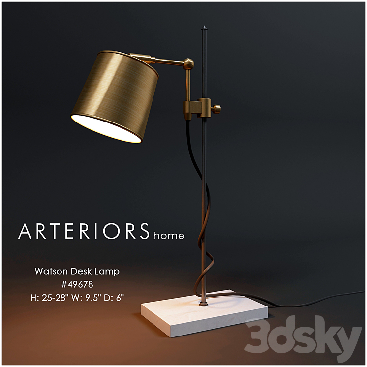 Table Lamp Arteriors Watson Desk Lamp 3DS Max - thumbnail 1