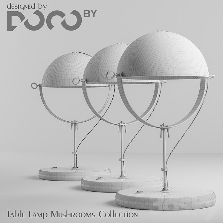 Table lamp collection Mushrooms from the interior design studio DOCOby 3DS Max - thumbnail 2