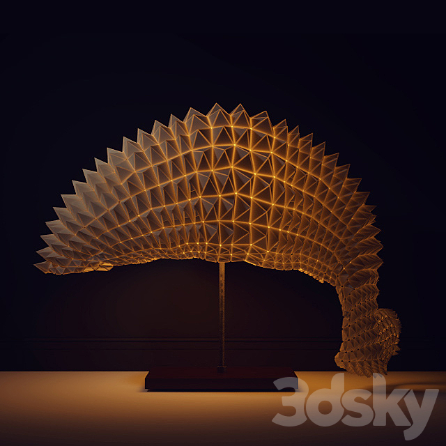 Table lamp Dragon’s tail 3DS Max Model - thumbnail 2