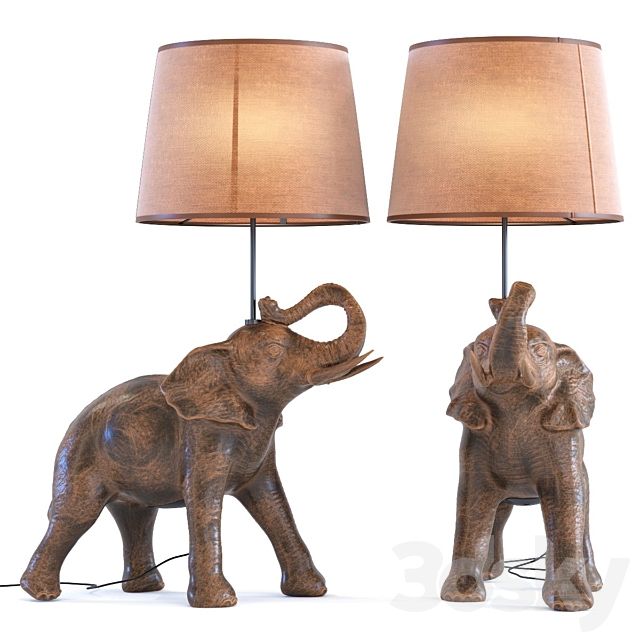 TABLE LAMP ELEPHANT SAFARI KARE DESIGN 3DS Max Model - thumbnail 1