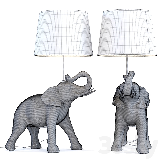 TABLE LAMP ELEPHANT SAFARI KARE DESIGN 3DS Max Model - thumbnail 2