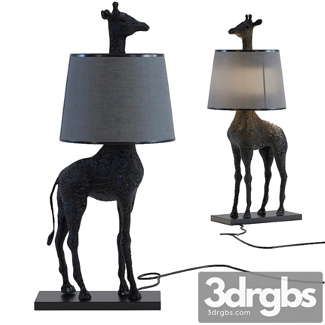 Table lamp giraffe mat black - thumbnail 1