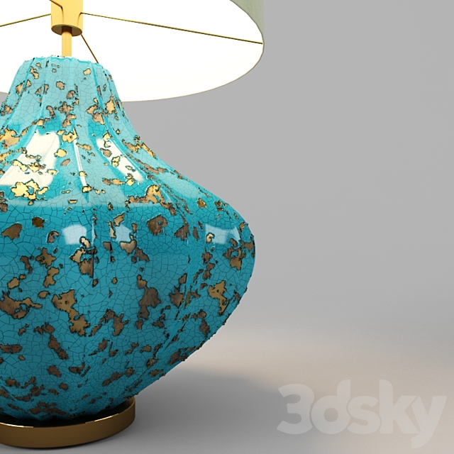 Table lamp HEATHFIELD & Co Mallory Turquoise 3DSMax File - thumbnail 3