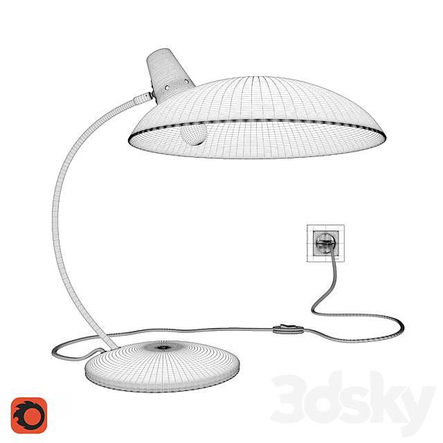 Table lamp La Redoute Rosella 3DS Max Model - thumbnail 3