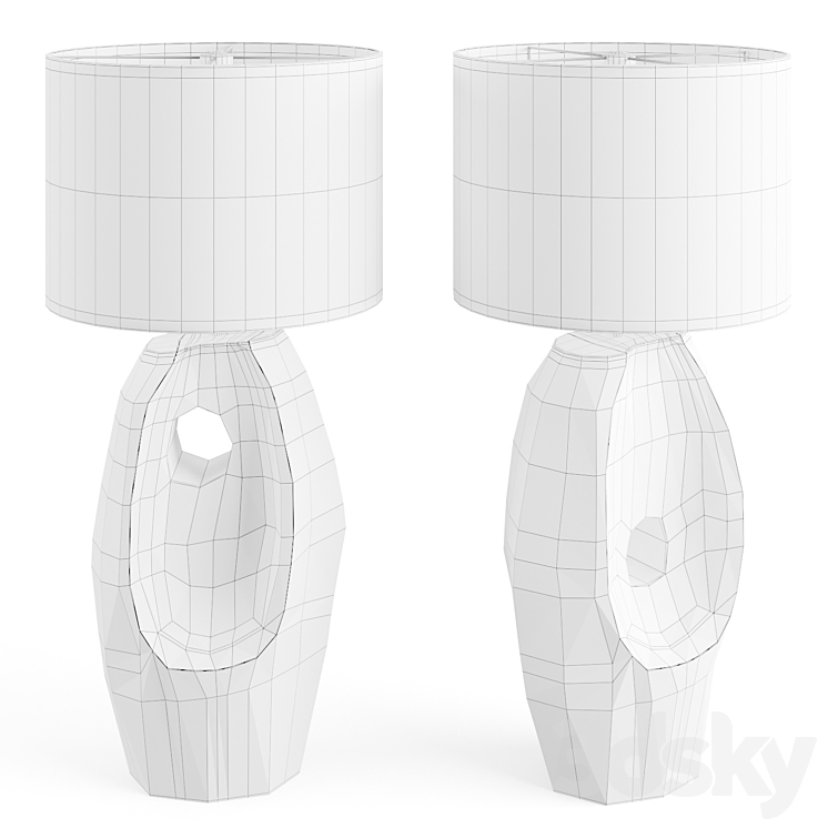 Table lamp Primitive Black 3DS Max Model - thumbnail 2