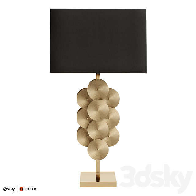 Table Lamp Puzzle Circles 3DS Max Model - thumbnail 2