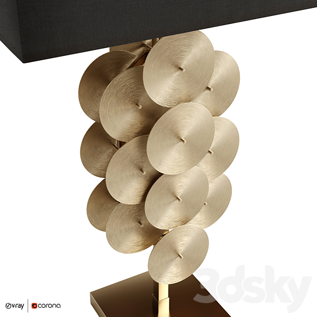 Table Lamp Puzzle Circles 3DS Max Model - thumbnail 3