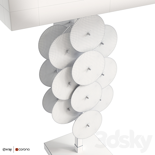 Table Lamp Puzzle Circles 3DS Max Model - thumbnail 4