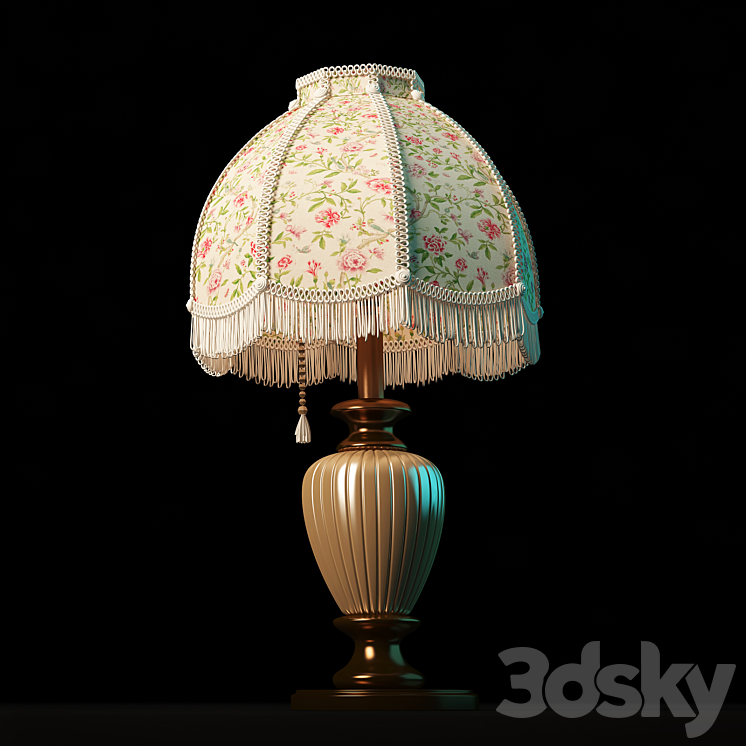 Table lamp retro 3DS Max - thumbnail 1