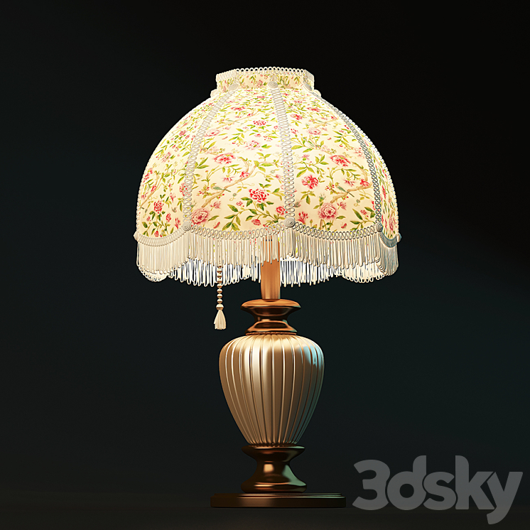 Table lamp retro 3DS Max - thumbnail 2