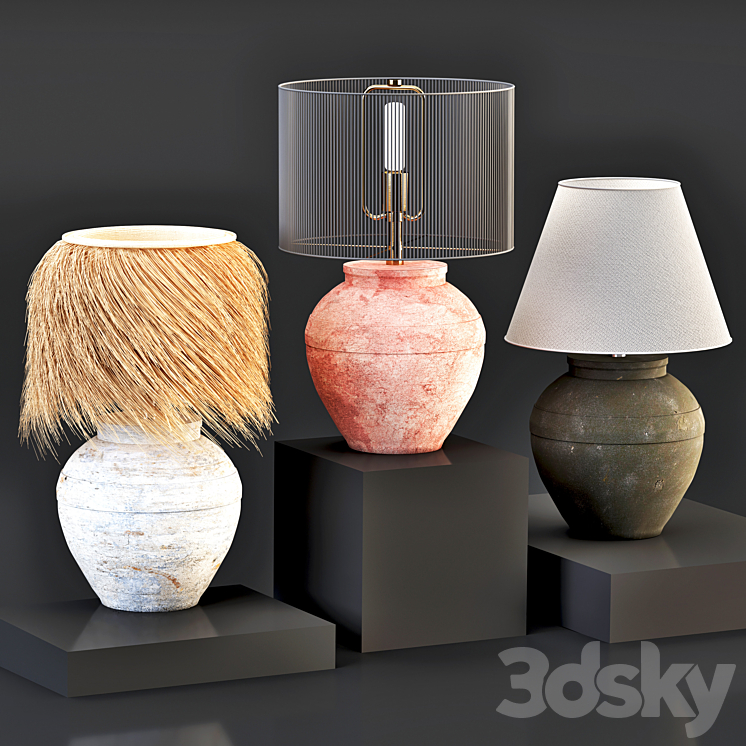 Table lamp-set 01 3DS Max - thumbnail 1