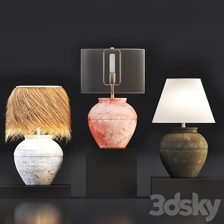 Table lamp-set 01 3DS Max - thumbnail 2