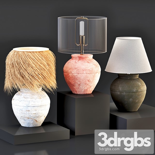 Table lamp-set 01 3dsmax Download - thumbnail 1