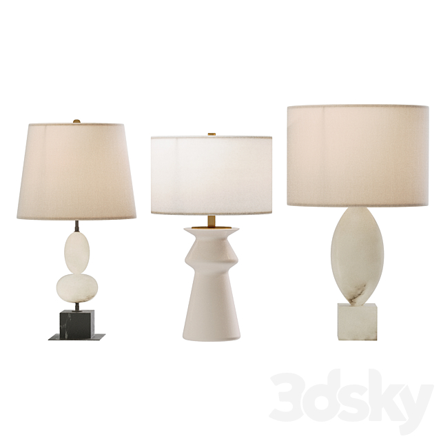 table lamp set 01- Versa & Dani & Amagansett 3DS Max Model - thumbnail 2