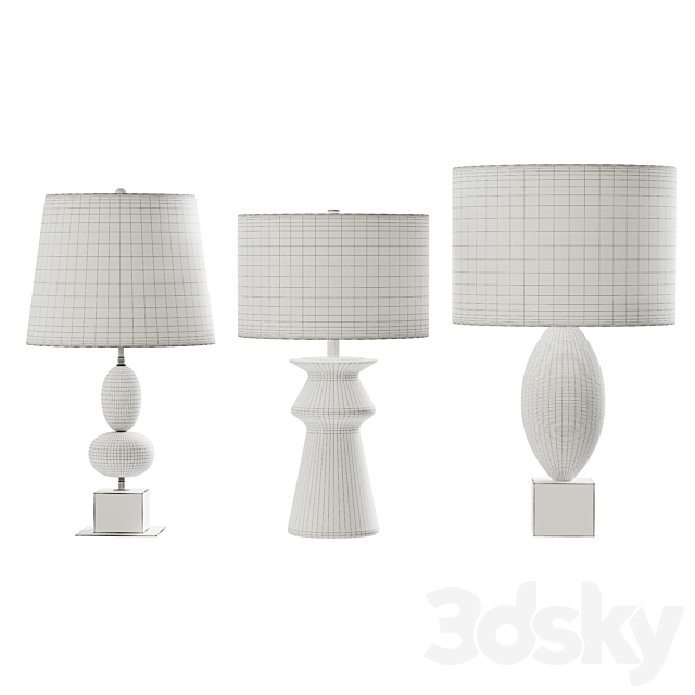 table lamp set 01- Versa & Dani & Amagansett 3DS Max Model - thumbnail 4