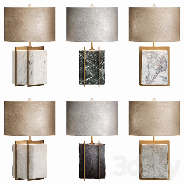 Table Lamp With Stone Set 1 3DSMax File - thumbnail 1