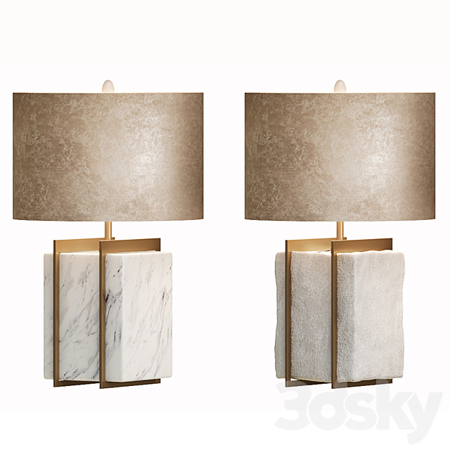 Table Lamp With Stone Set 1 3DSMax File - thumbnail 2