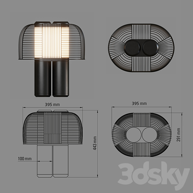 Table lamp YASUKE DCW éditions 3DSMax File - thumbnail 4