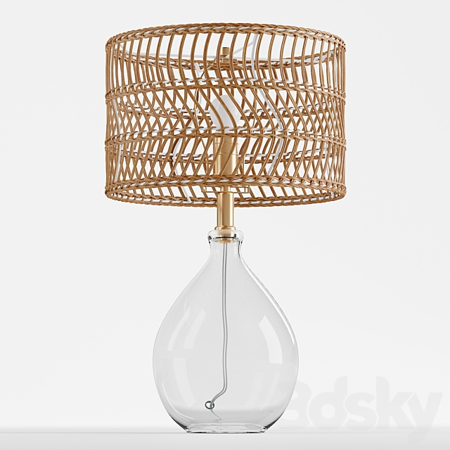 Teardrop Glass Table Lamp 3DS Max Model - thumbnail 4