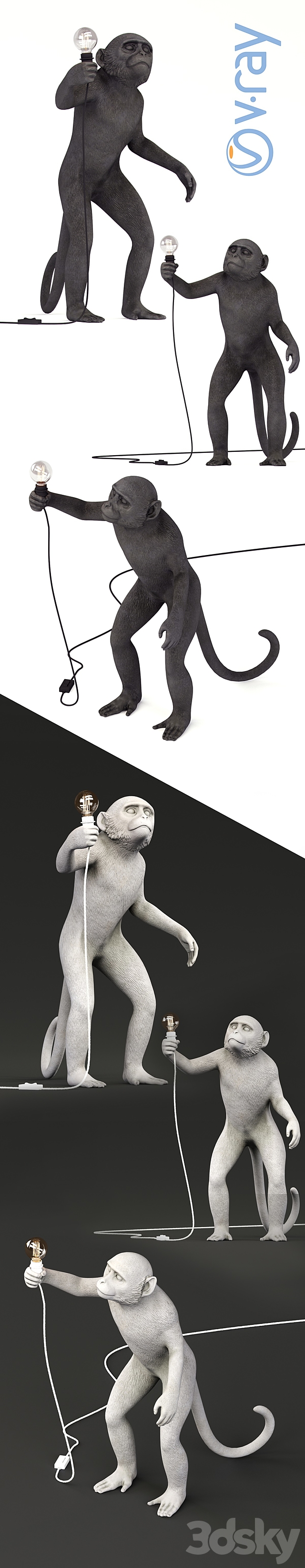 The Monkey Lamp Standing Version 3DS Max Model - thumbnail 3