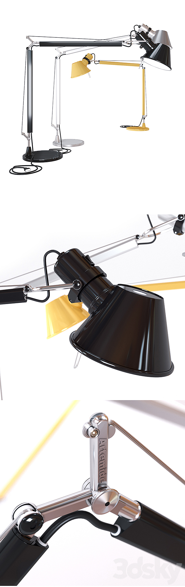 Tolomeo Micro Table 3DS Max Model - thumbnail 2