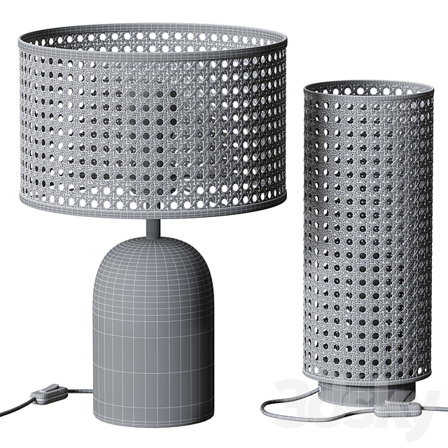 Twig _ Cane Table Lamp with Rattan Keria 3DSMax File - thumbnail 3