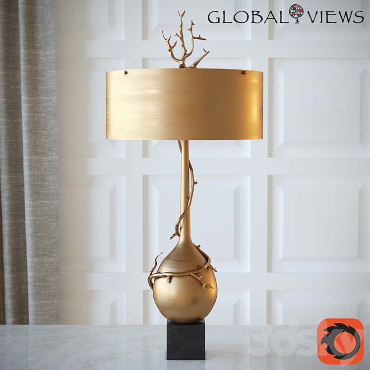 Twig Bulb Lamp-Brass 3DS Max - thumbnail 1